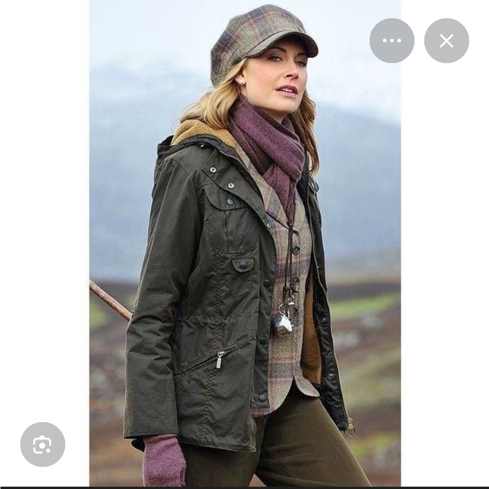 Barbour Women's “Winter Force Parka” Waxed & Sherpa Lined Hooded Brown Jacket